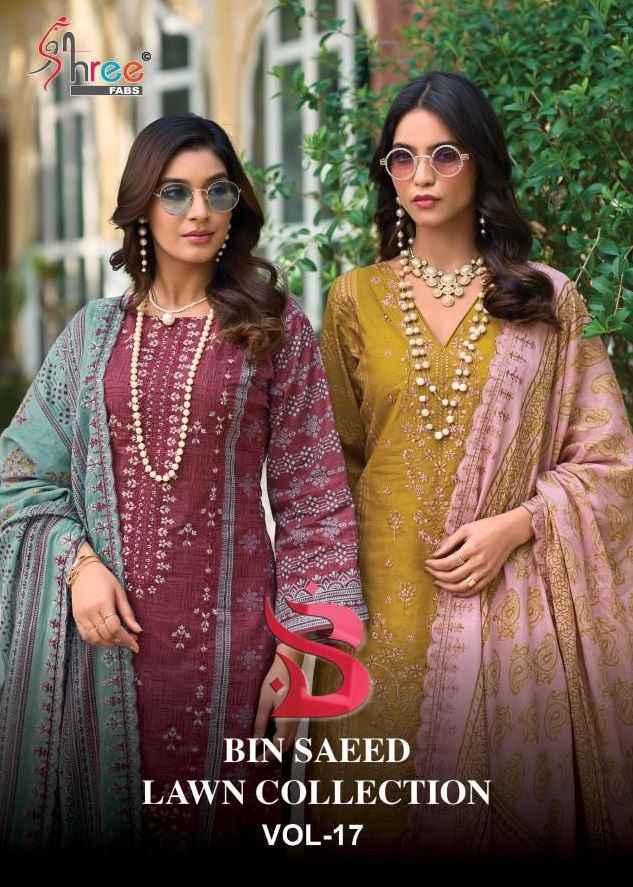 Shree Fabs Bin Saeed Lawn Collection Vol 17 Pakistani Suits ( 6 pcs Catalogue )