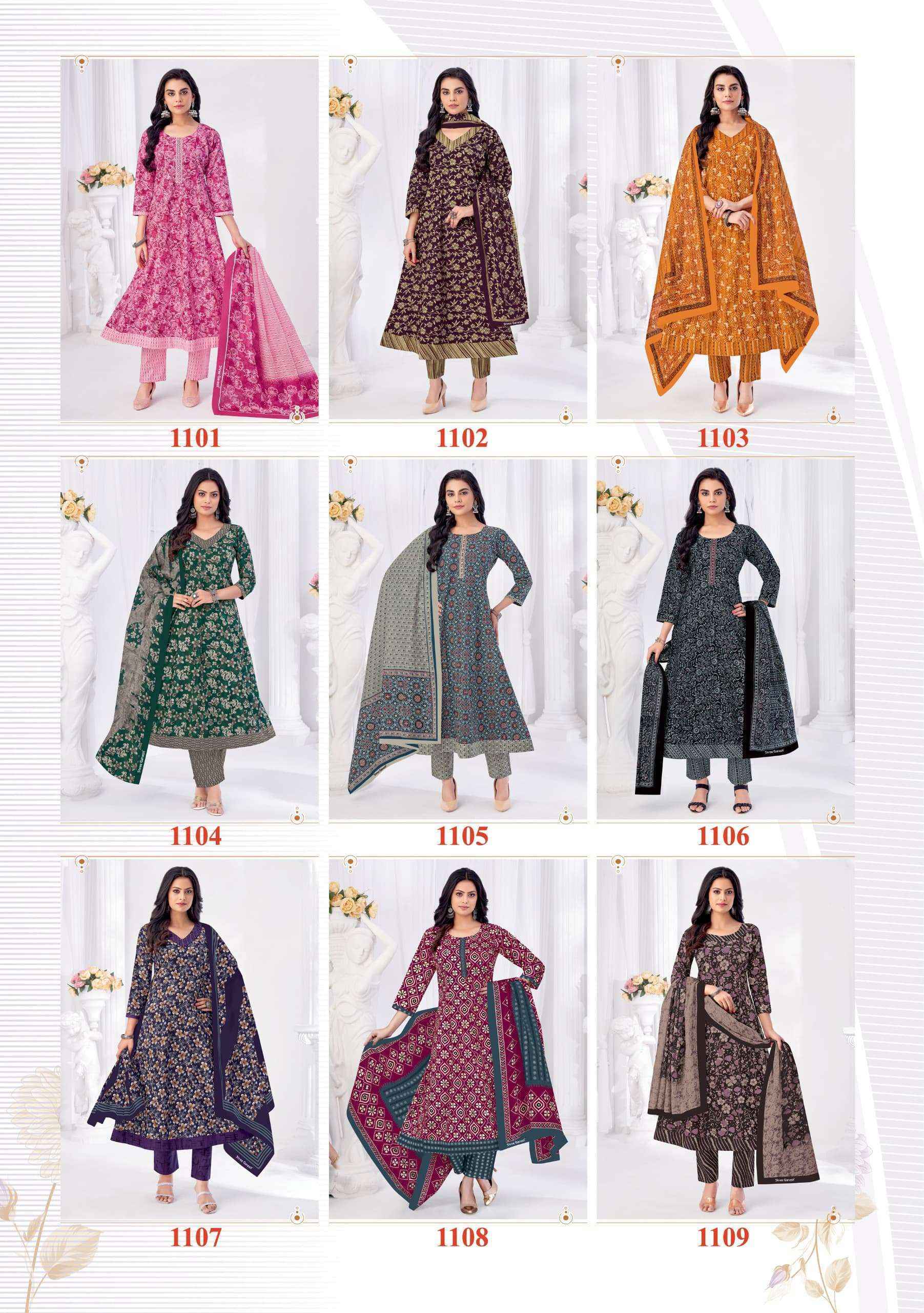 Shree Ganesh Zeenat Vol 1 Wholesale Cotton Readymade Suits ( 9 pcs Catalogue )