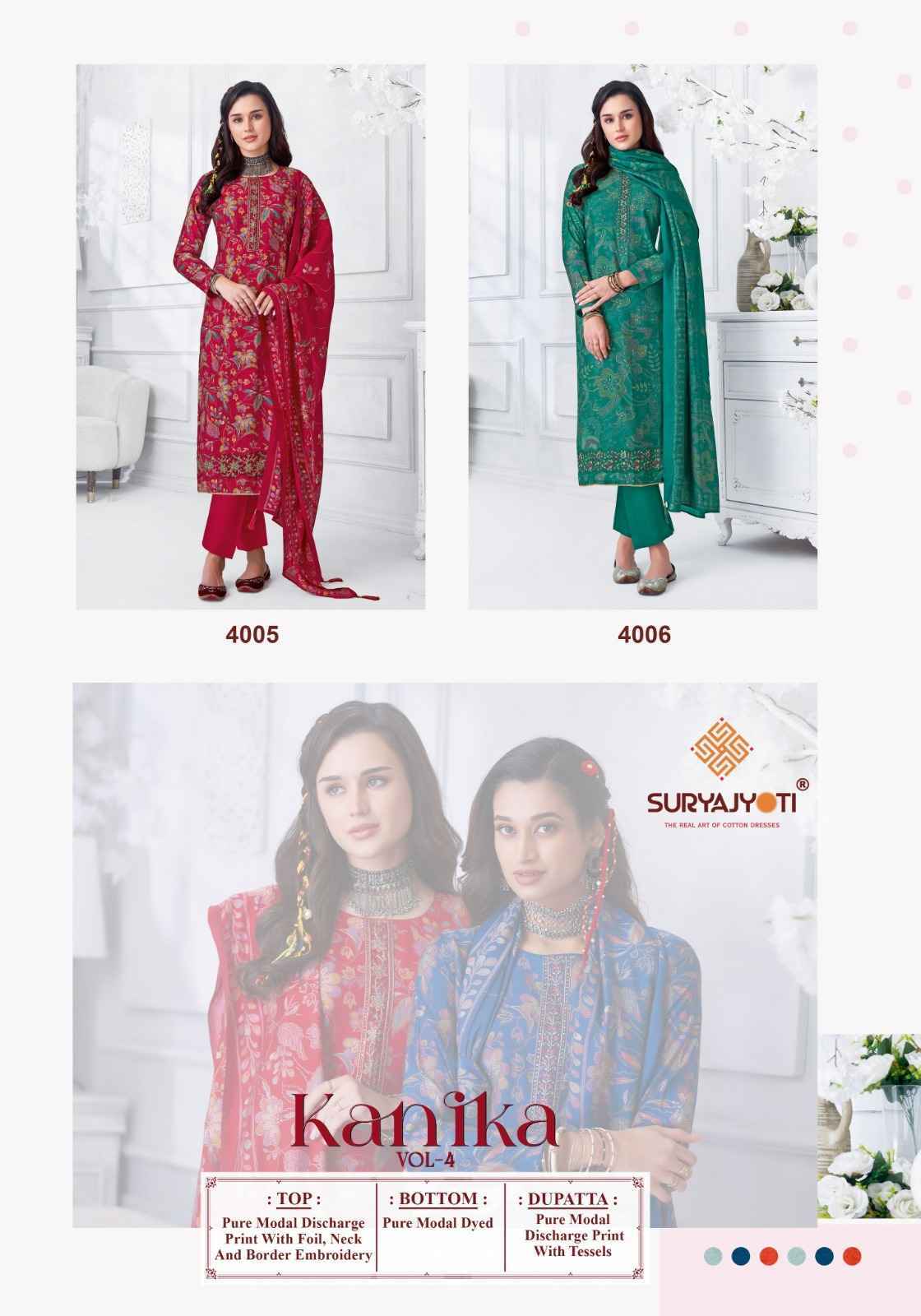 Suryajyoti Kanika Vol 4 Wholesale Modal Salwar Kameez ( 6 pcs Catalogue )