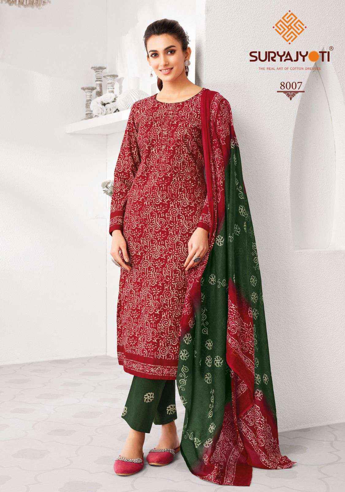 SURYAJYOTI PEHNAVA VOL 8 WHOLESALE PURE COTTON SALWAR KAMEEZ ( 10 PCS CATALOGUE )