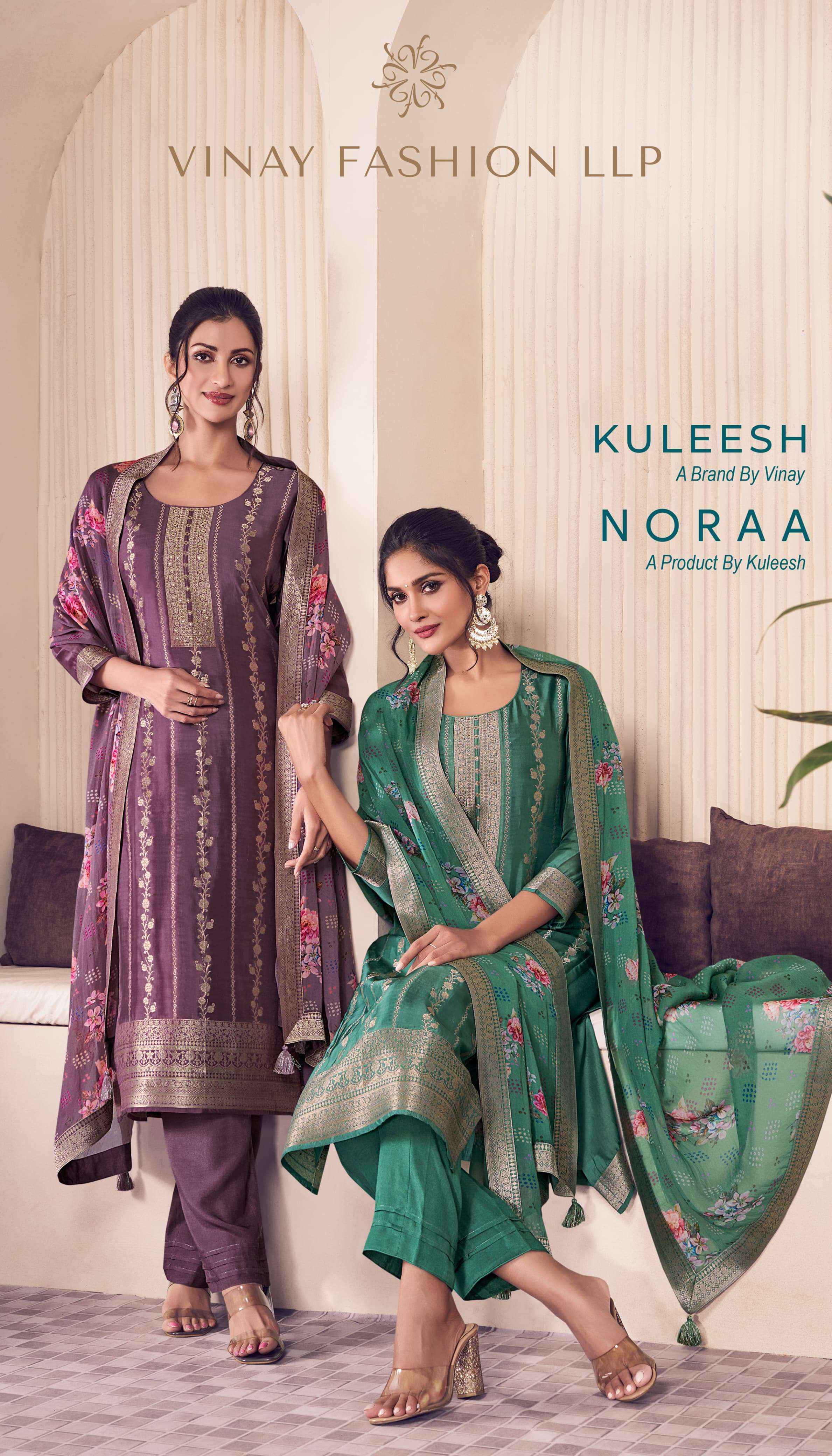 Vinay Fashion Kuleesh Noraa Suits Latest Catalog Wholesale supplier  ( 4 Pcs Catalog )