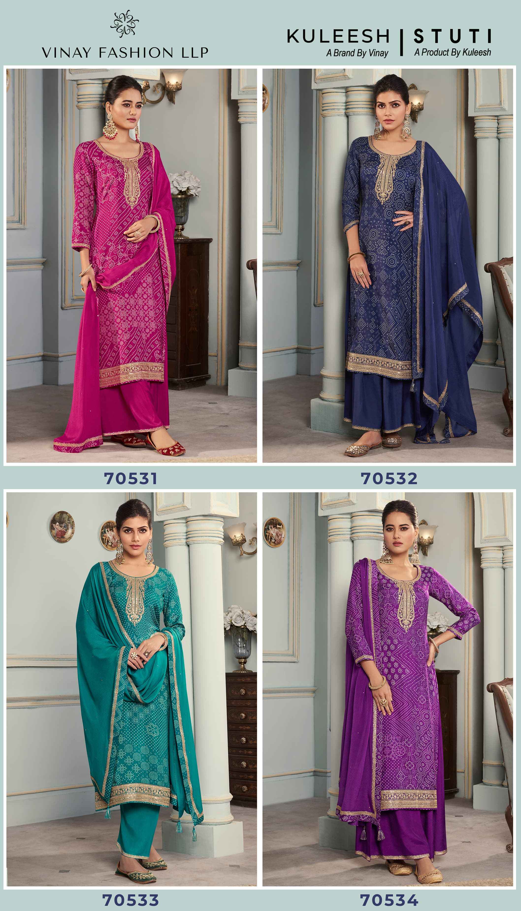 Vinay Kuleesh Stuti Wholesale Designer Dress Material ( 4 Pcs Catalogue )