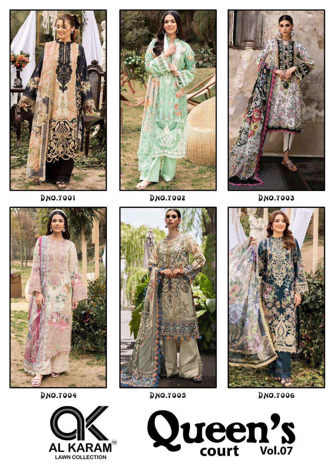 AL Karam Queens Court Vol 7 Cotton Salwar Kameez Wholesale Price ( 6 Pcs Catalog )