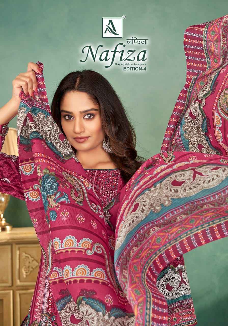 Alok Nafiza Editon 4 Cambric Cotton Salwar Kameez Wholesale Price ( 8 Pcs Catalog )