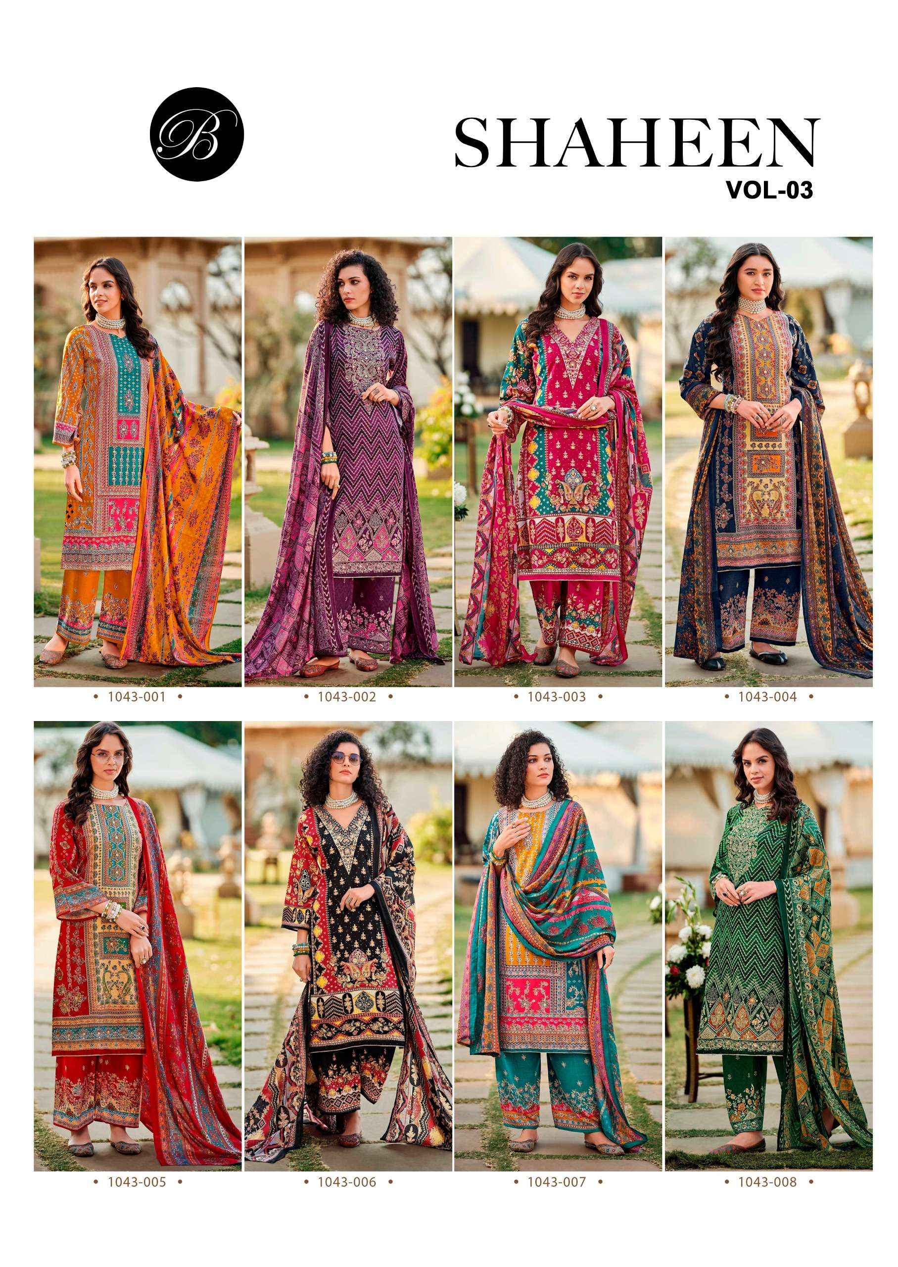 Belliza Shaheen Vol 3 Rayon Pakistani Dress Material ( 8 Pcs Catalogue )