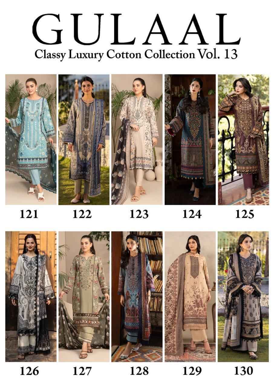 Gulaal Vol 13 Wholesale Cotton Pakistani Dress Material ( 10 pcs Catalogue )