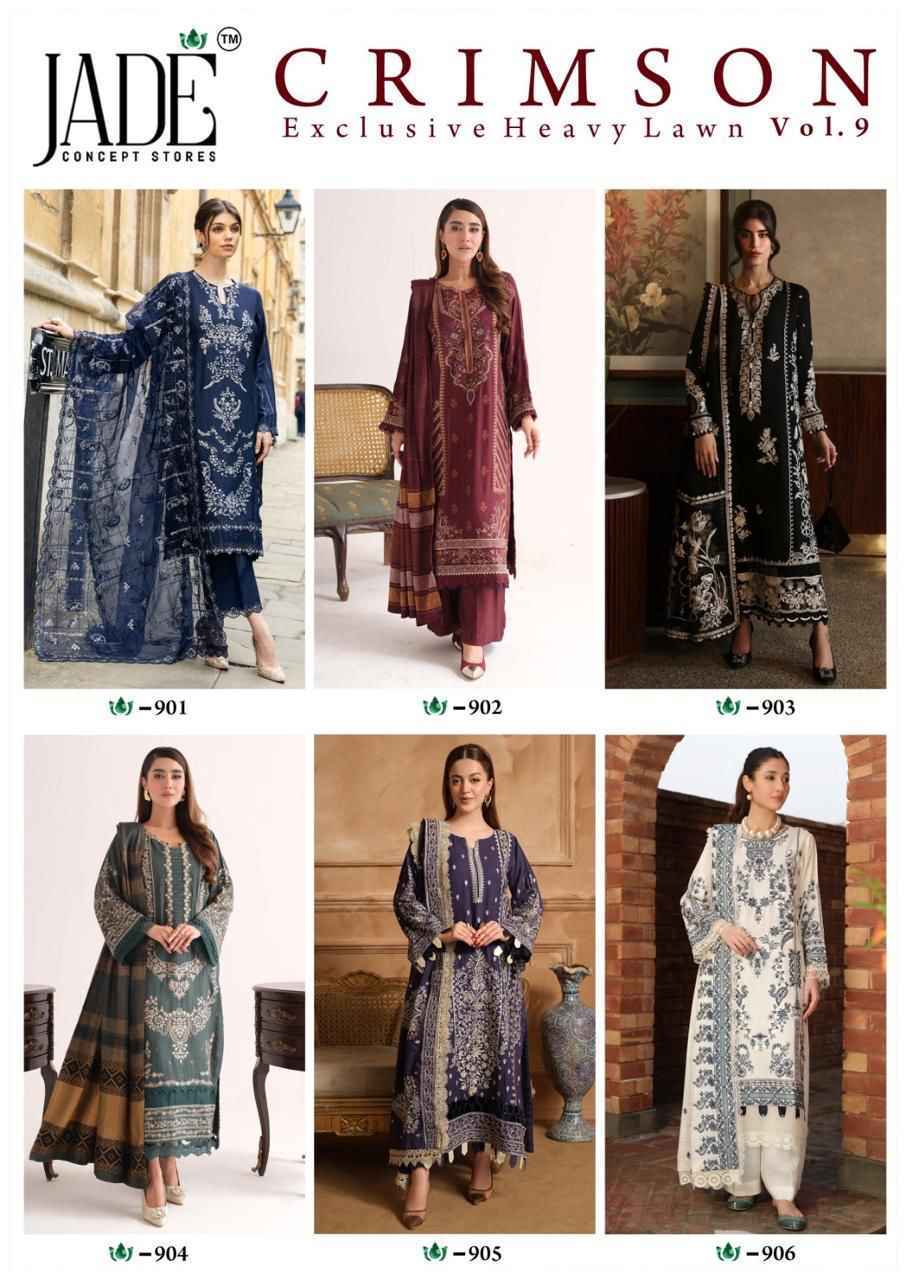 Jade Crimson Vol 9 Cotton Wholesale Pakistani Salwar Kameez ( 6 pc Cataloge )