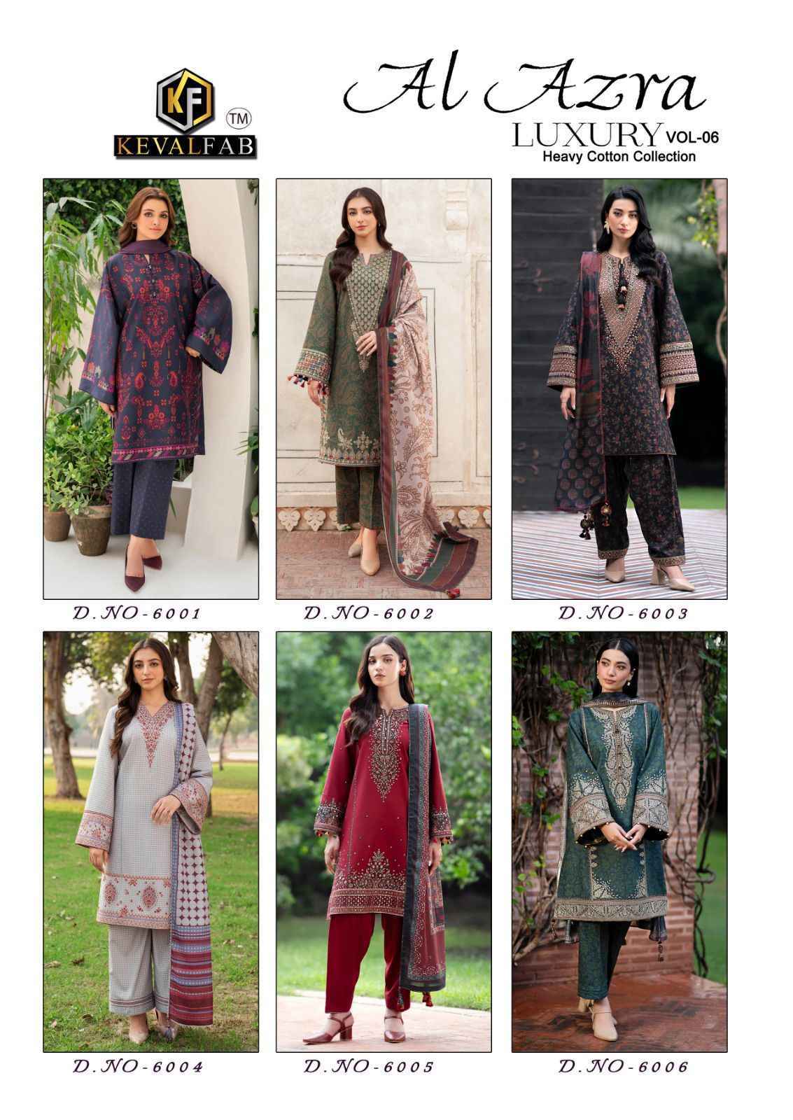 Keval Fab Al Azra Vol 6 Wholesale Cotton Dress Material ( 6 pcs Catalogue )