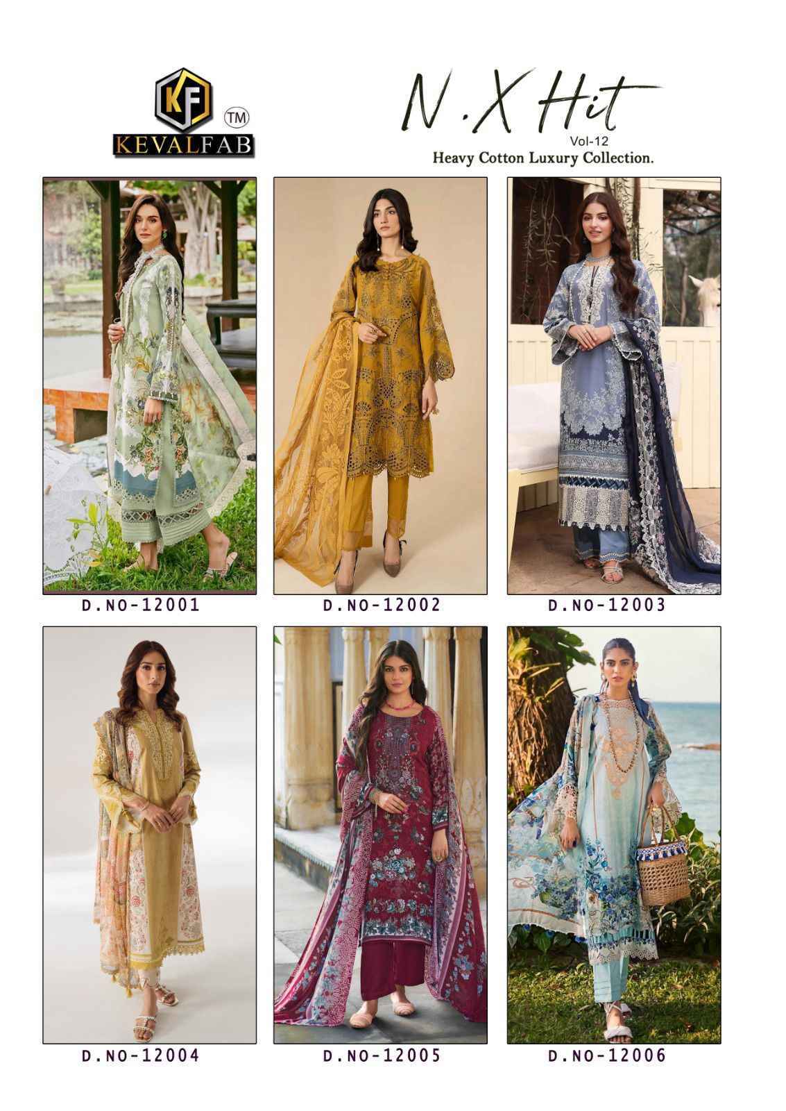 Keval Fab K Kasha Nx Hit Vol 12 Cotton Salwar Kameez Wholesale Price ( 6 Pcs Catalog )