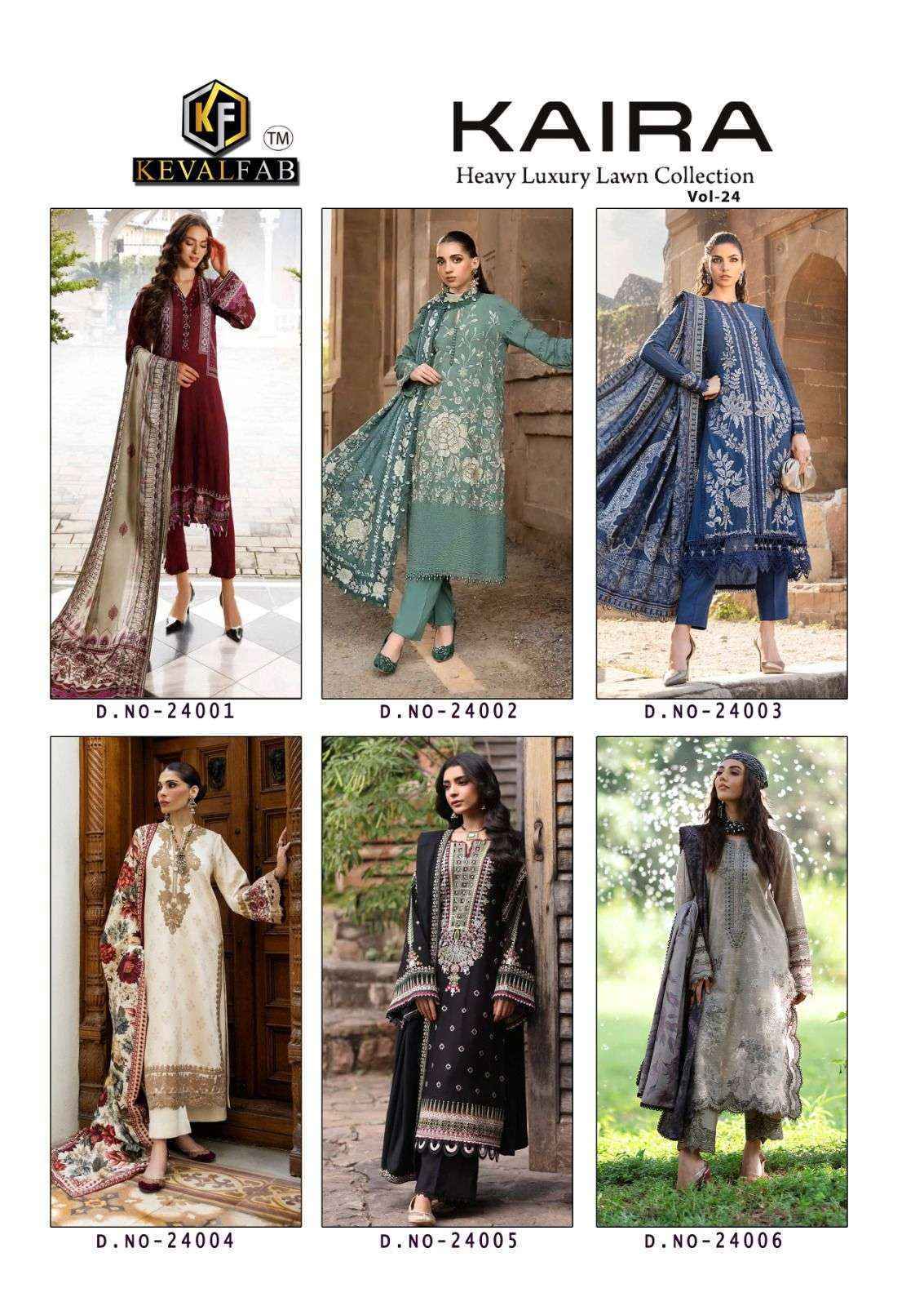 Keval Fab Kaira Vol 24 Suits Latest Catalog Wholesale Price ( 6 pcs Catalogue )