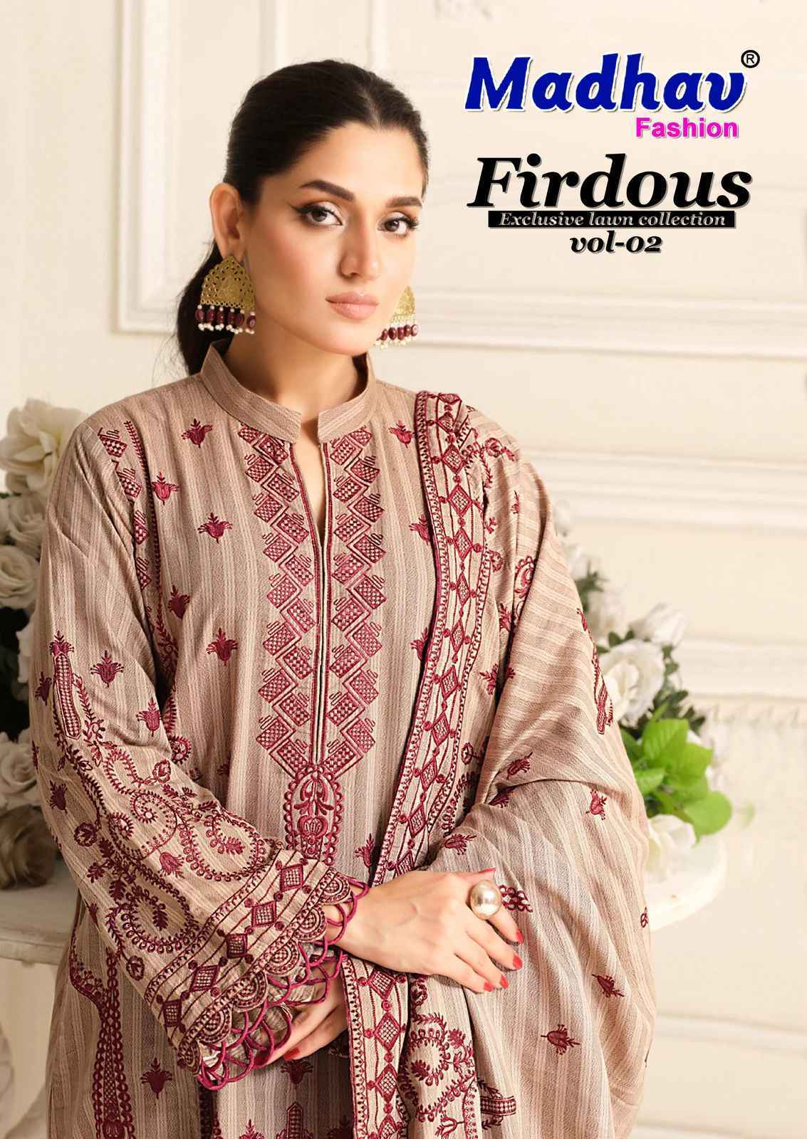 Madhav Fashion Firdous Vol 2 Wholesale Cotton Dress Material ( 6 pcs Catalogue )