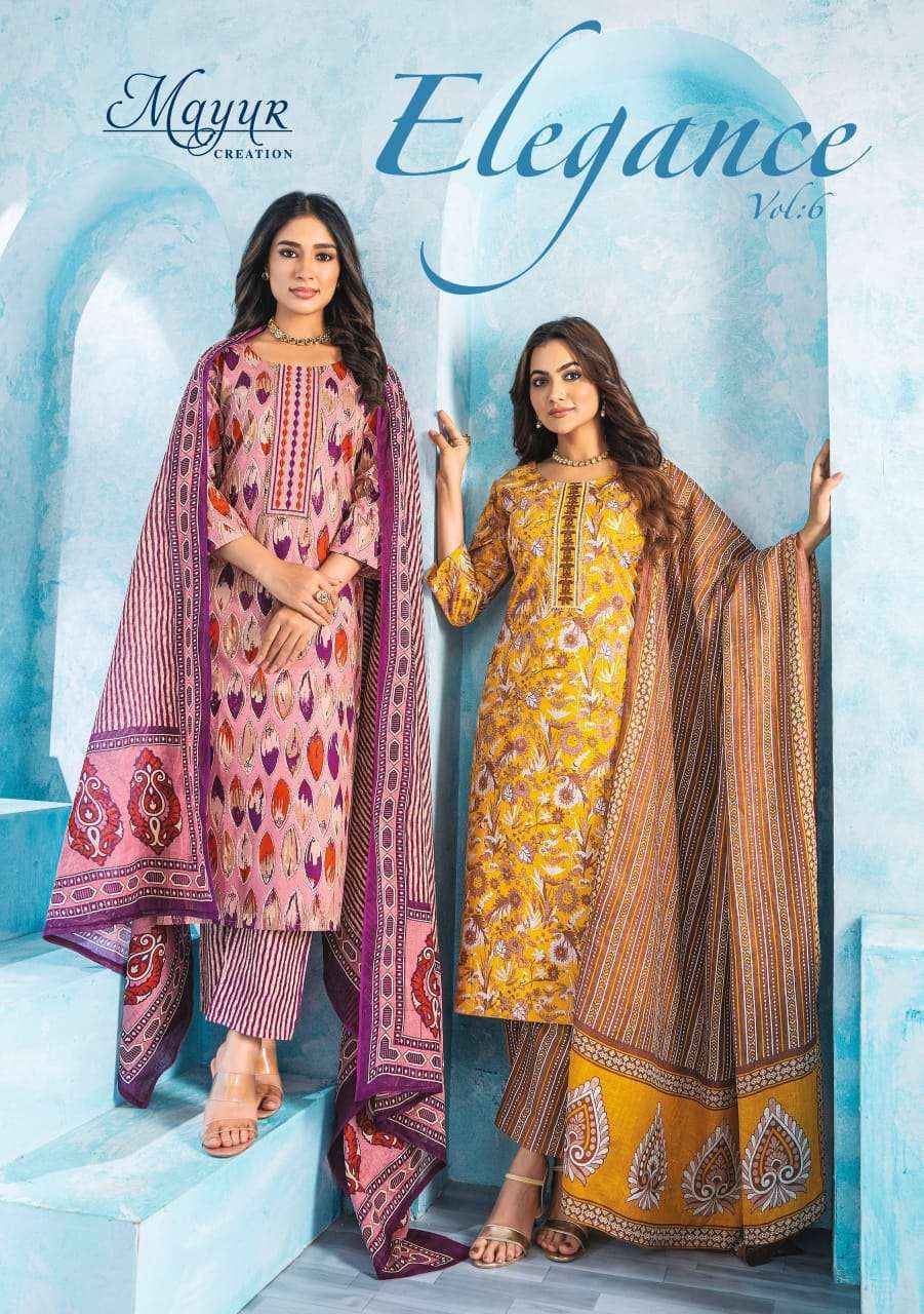 Mayur Creation Elegance Vol 6 Cotton Salwar Kameez Wholesale Price ( 10 Pcs Catalog )