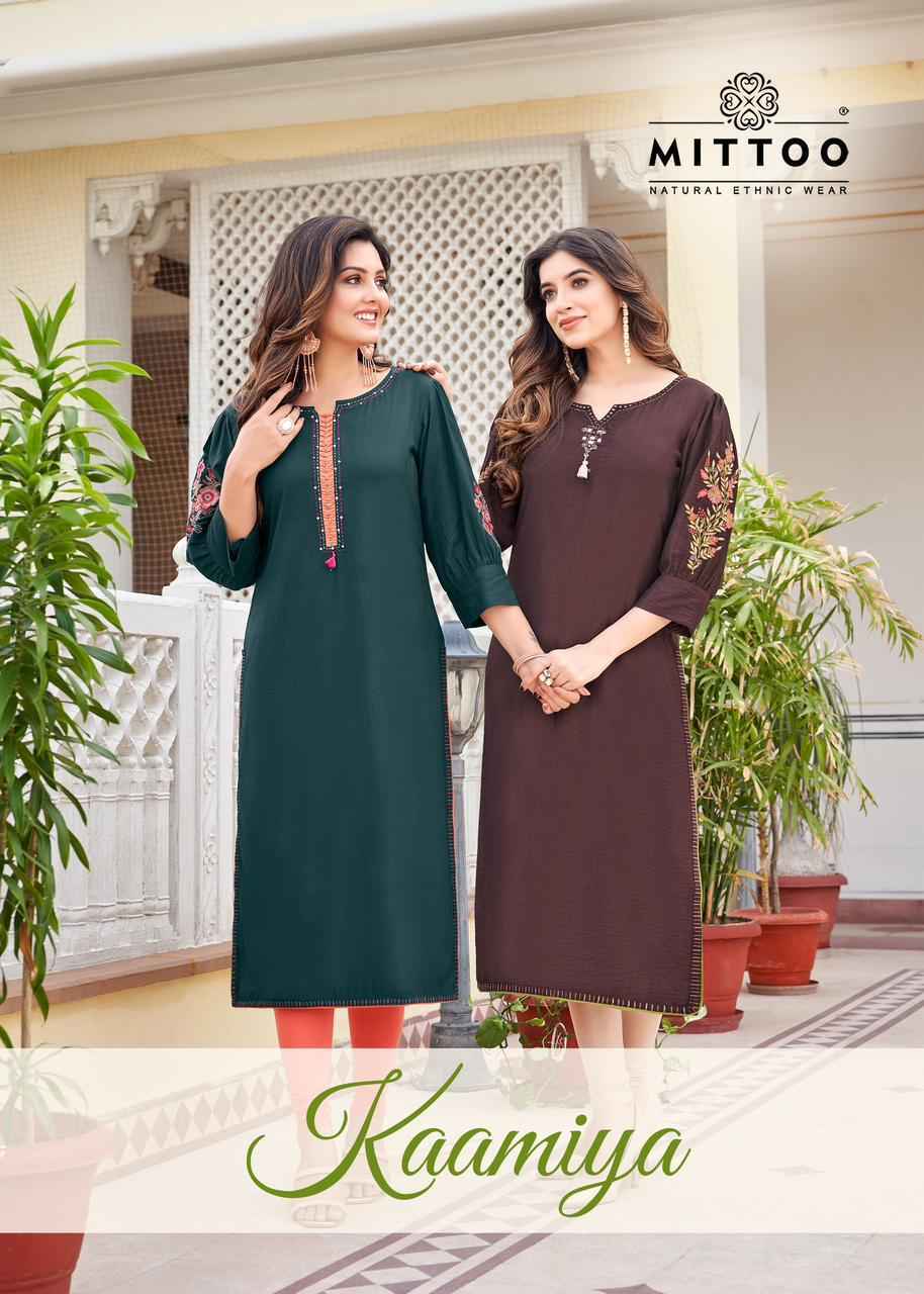 Mittoo Kaamiya Rayon Kurti 6 pcs Catalogue