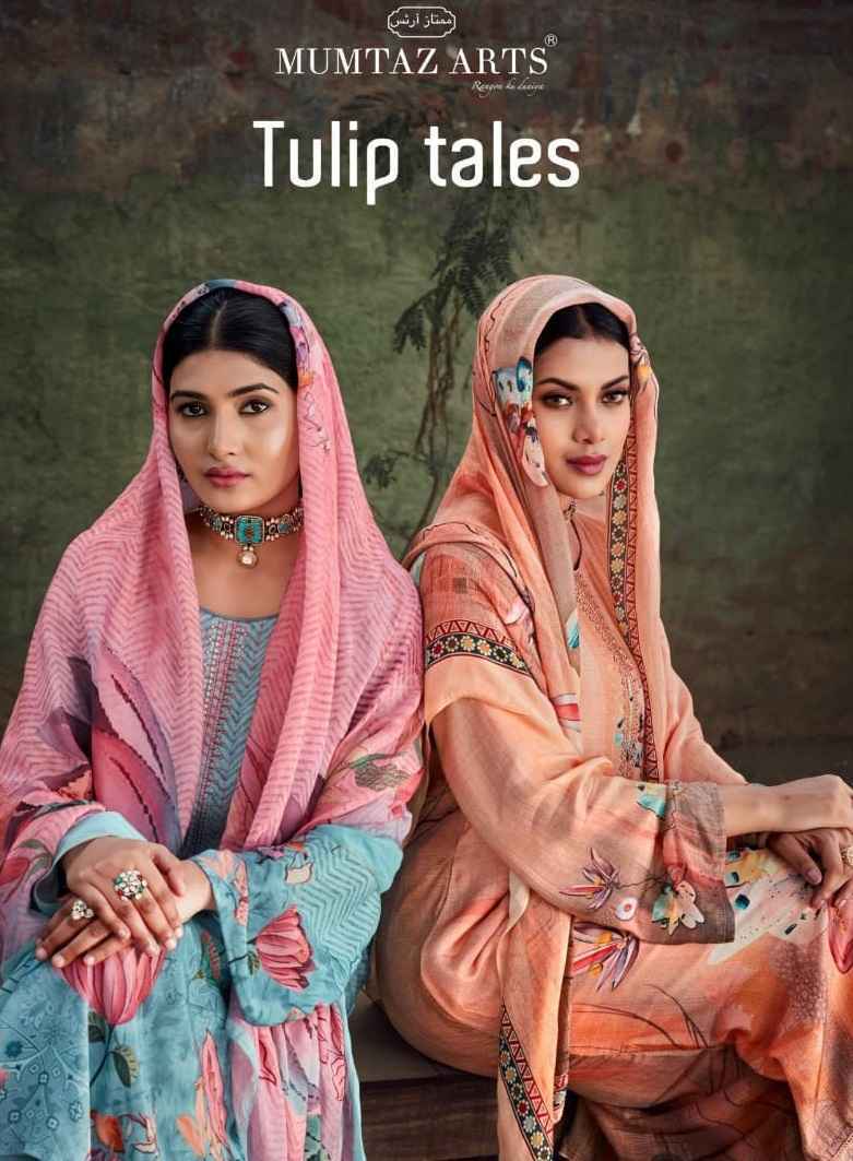 Mumtaz Arts Tulip Tales Wholesale Viscouse Musline Dress Material ( 4 pcs Catalogue )