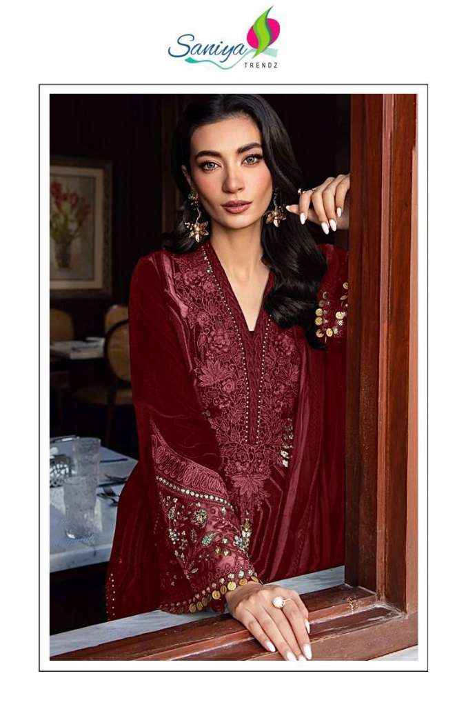 SANIYA TRENDZ D NO 7120 RAYON CHIKANKARI EMBROIDERED PAKISTANI SUIT ( 3 pcs catalogue )