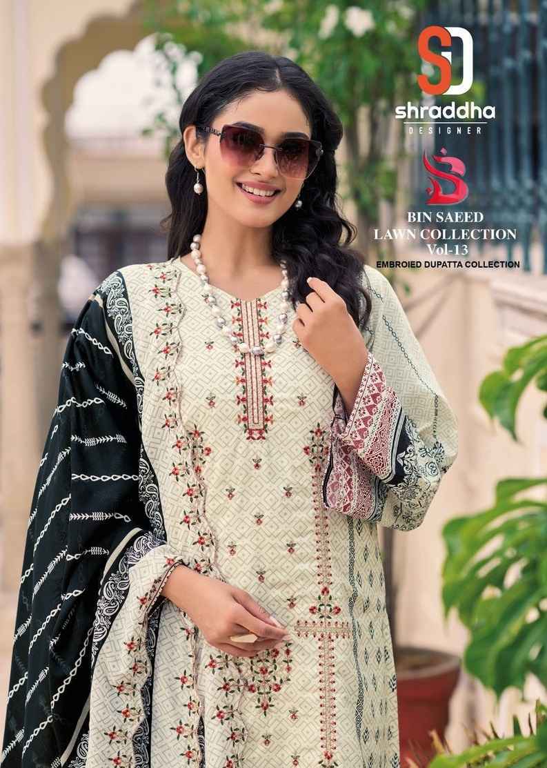 Shraddha Designer Bin Saeed Lawn Collection Vol 13 Cotton Dress Material ( 8 pcs Catalogue )