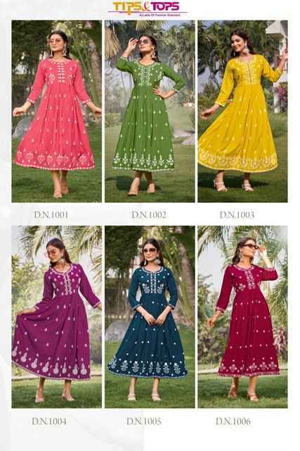 Tips & Tops Lakhnavi Vol 3 Rayon Gown Wholesale Price ( 6 Pcs Catalog )