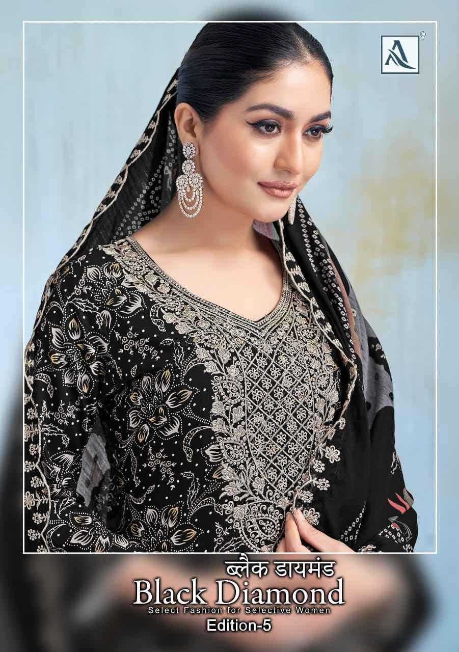 Alok Suits Black Diamond Edition-5 Rayon Dress Material - Wholesale Surat Market (6 pcs Catalogue)