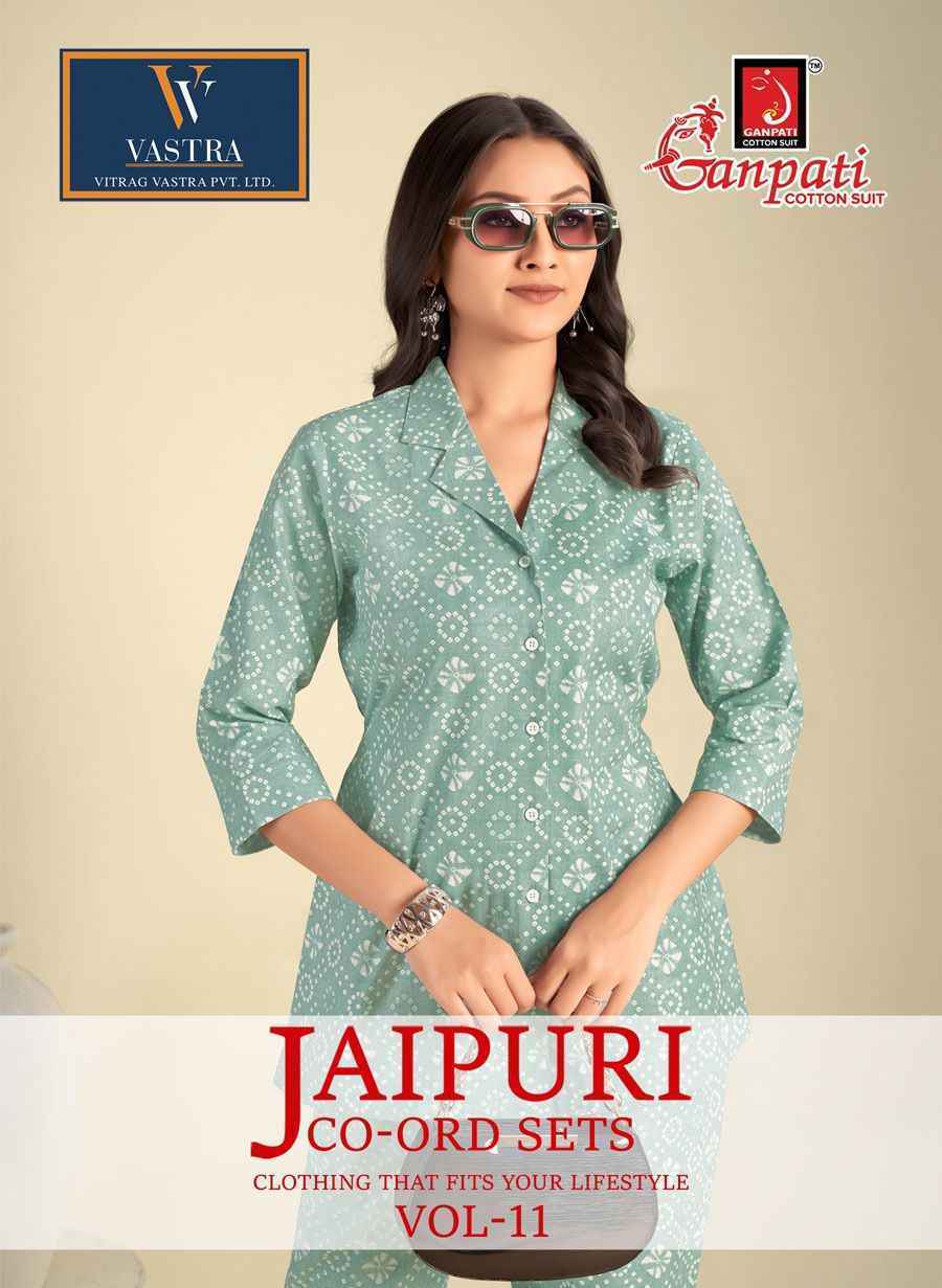 Ganpati Jaipuri Cord Sets Vol-11 Cotton Cord Set - Surat Wholesaler (12 pcs Catalogue)