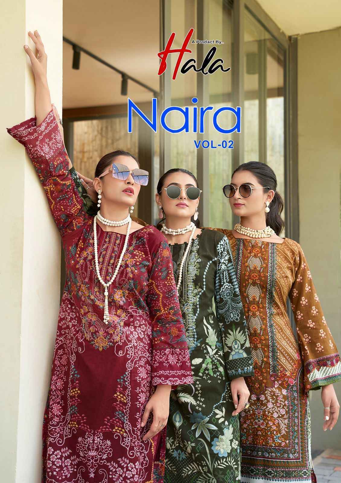 Hala Naira Vol 2 Cotton Pakistani Suits Surat Wholesaler ( 8 pcs Catalogue )