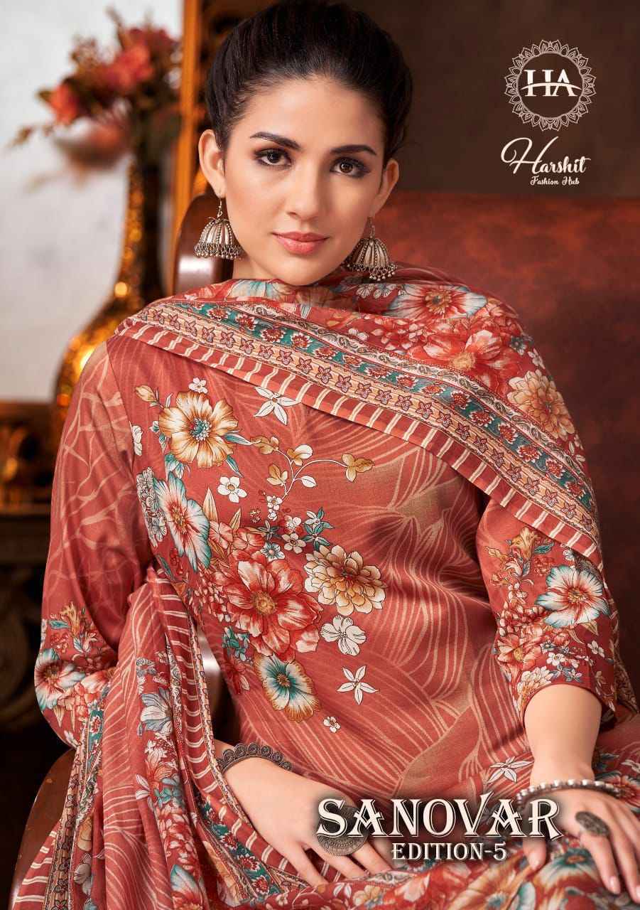 Harshit Fashion Sanovar Edition 5 Zam Cotton Suits - Surat Wholesale Market ( 6 pcs Catalogue )