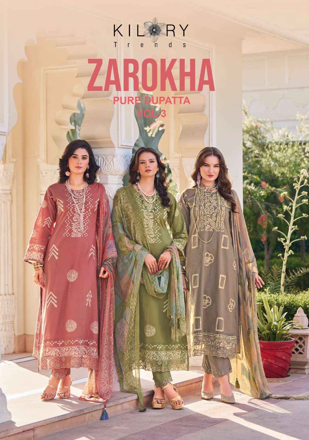 Kilory Trends Zarokha Vol-3 Lawn Cotton Dress Material ( 8 pcs Catalogue)