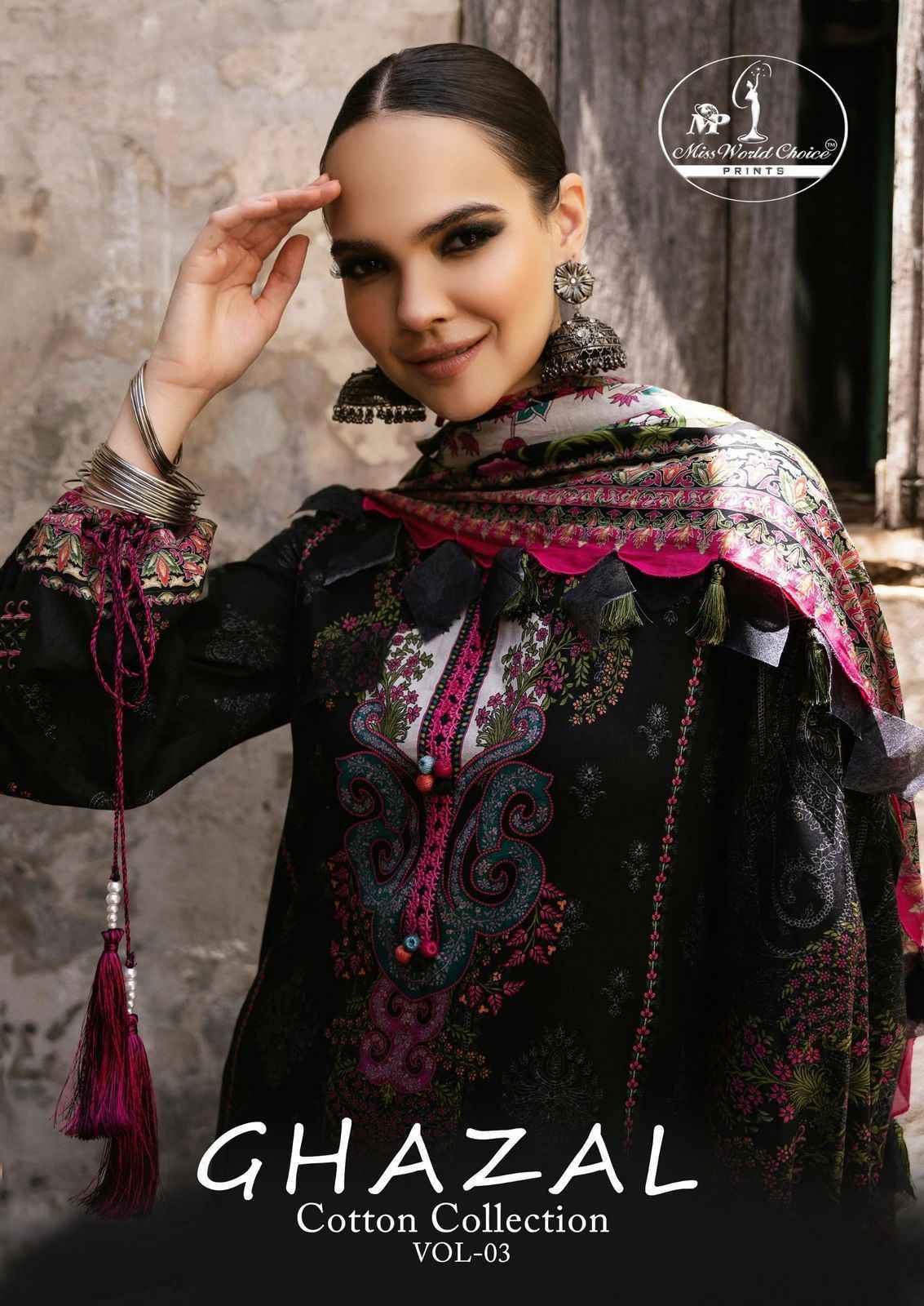 Miss World Choice Ghazal Vol 3 Cotton Pakistani Dress Material ( 6 pcs Catalogue )