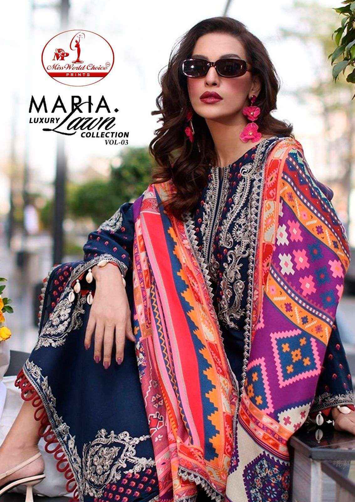 Miss World Choice Maria Lawn Vol 3 Wholesale - Pakistani Suits ( 6 Pcs Catalogue )