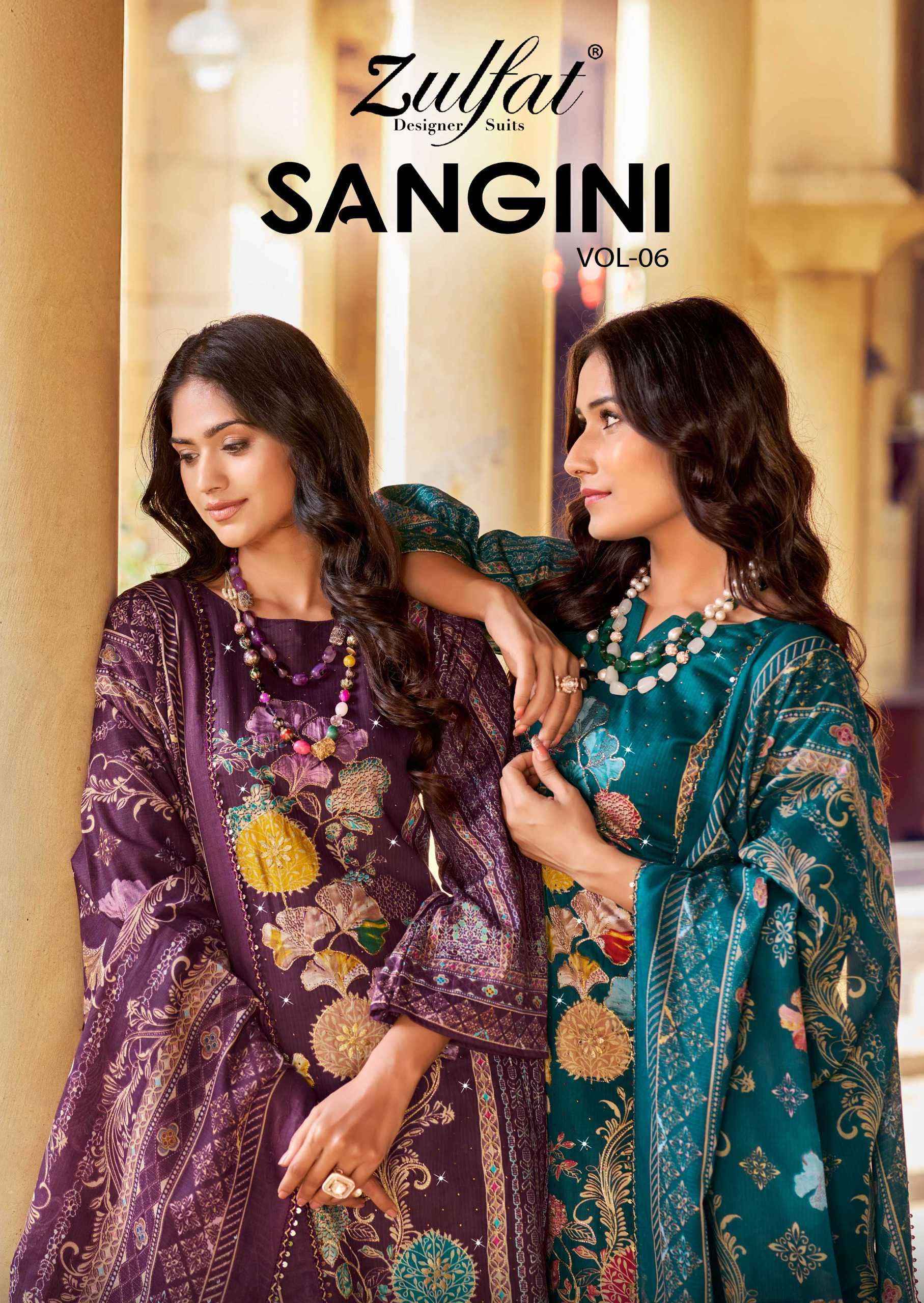 Zulfat Sangini Vol 6 Fancy Work Jam Cotton Dress Material ( 6 Pcs Catalogue )