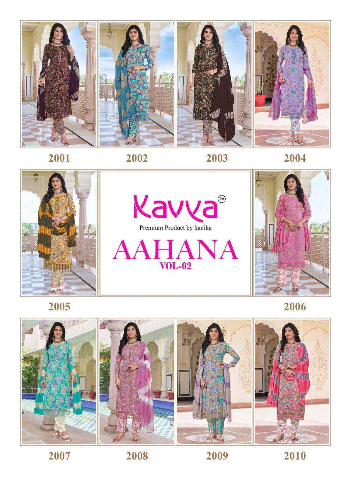 Kavya Aahana Vol 2 Capsule Kurti Combo Wholesale Price ( 10 Pcs Catalog )