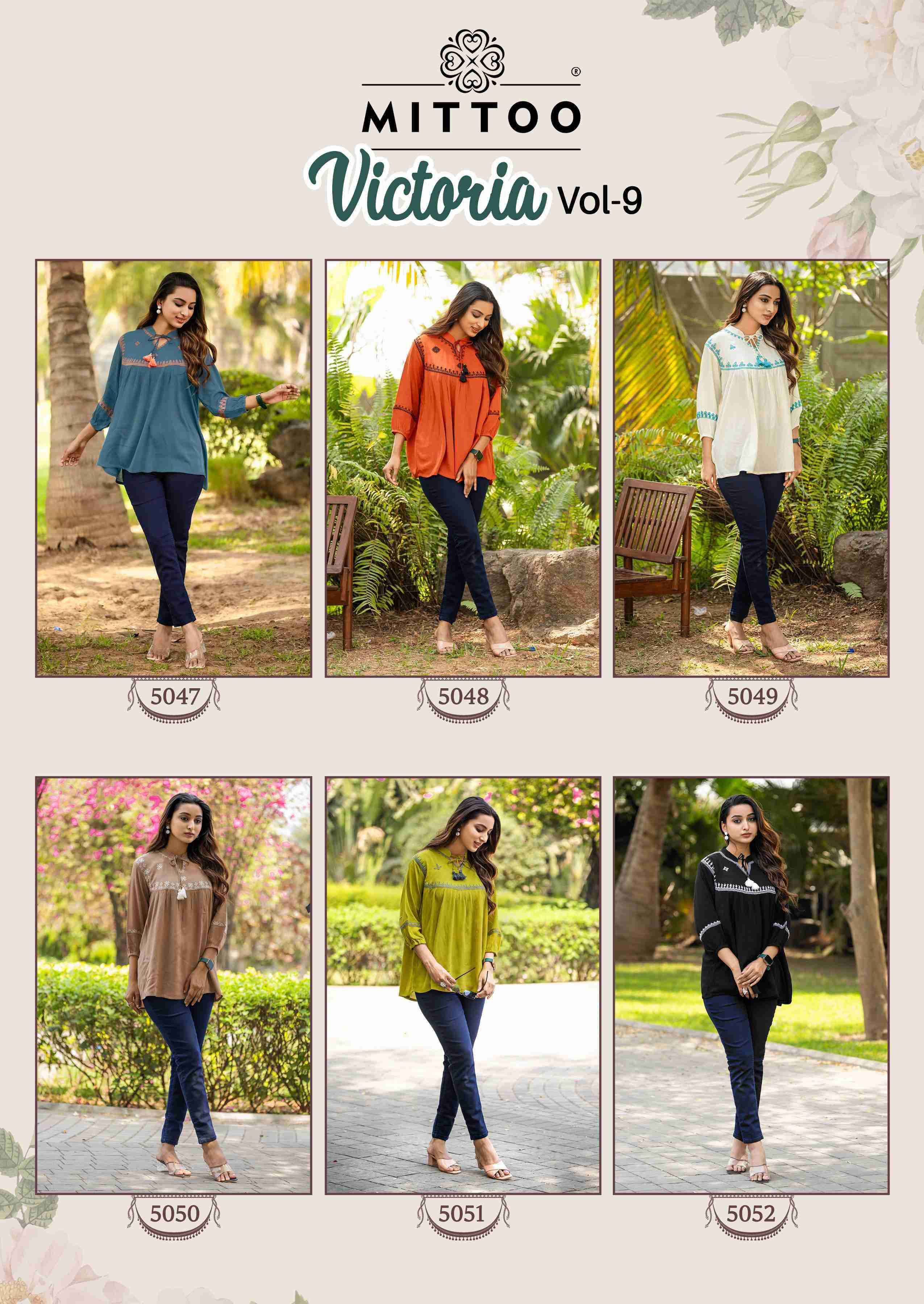 Mittoo Victoria Vol 9 Rayon Short Tops Wholesale Price ( 6 Pcs Catalogue )
