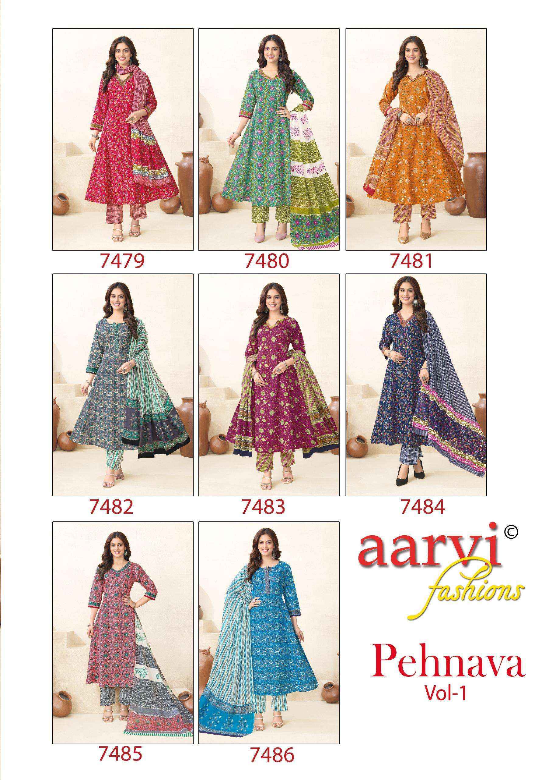 Aarvi Fashion Pehnava Vol 1 Radymade Cotton Suit Wholesale Price ( 8 Pcs Catalog )