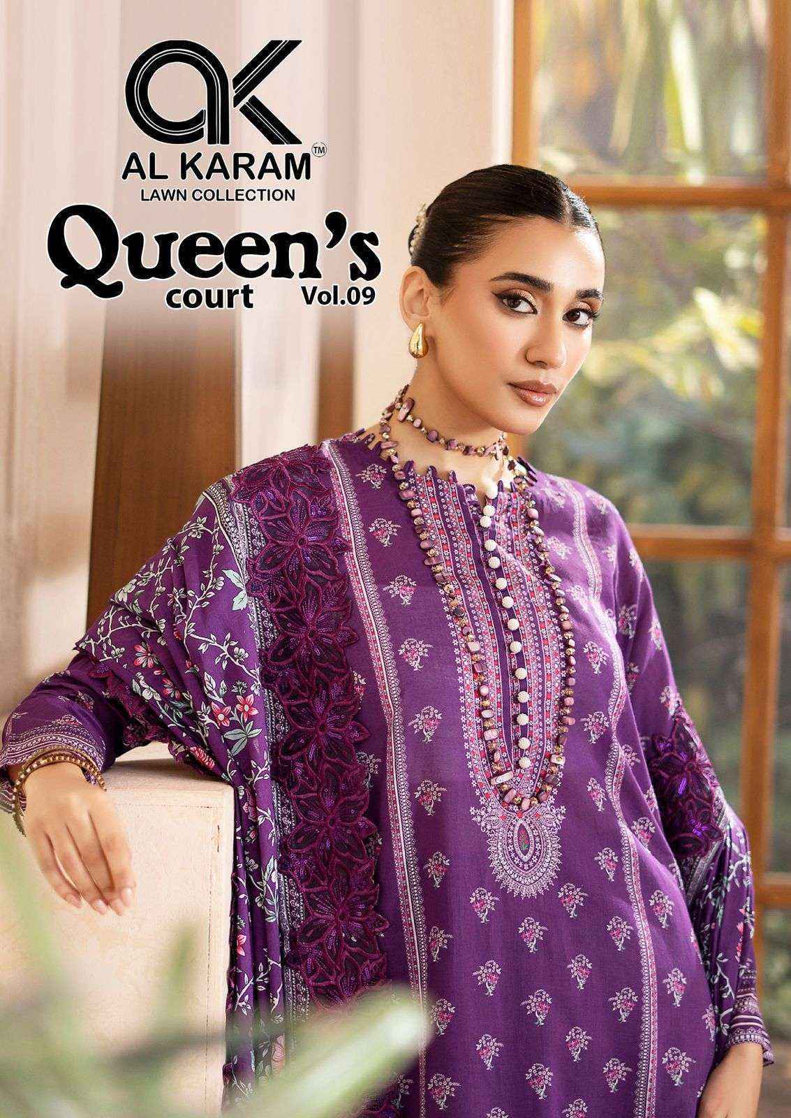 Al Karam Queens Court Vol 9 Cotton Dress Material Wholesale Price ( 6 pcs Catalogue )