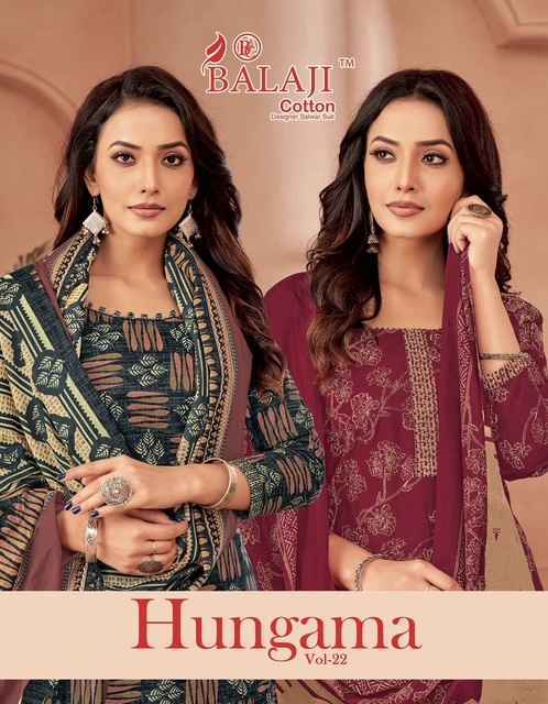 Balaji Hangama Vol 22 Cotton Dress Material Surat Wholesale Market ( 12 pcs Catalogue )