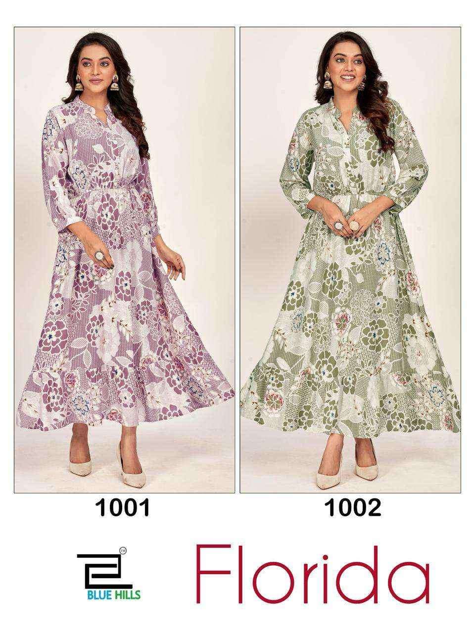 Blue Hills Florida Rayon gown Set Wholesale Rate ( 8 Pcs Catalog )