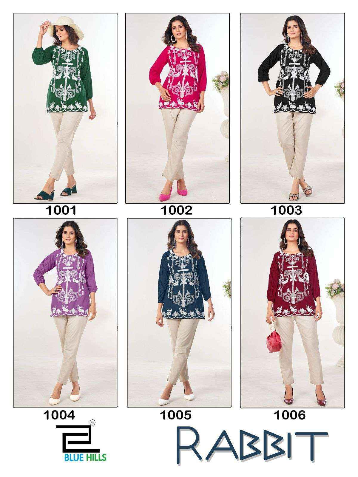 Blue Hills Rabbit Rayon Weastern Top Wholesale Price ( 6 pcs Catalogue )