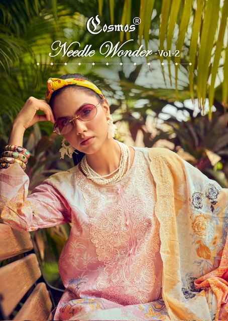Cosmos Needle Wonder Vol 2 Lawn Cotton Dress Material Surat Wholesale ( 8 pcs Catalogue )