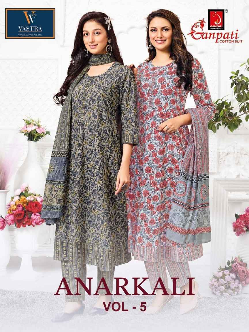 GANPATI ANARKALI VOL-5 HEAVY COTTON ANARKALI READYMADE SUITS ( 12 PCS CATALOGUE )