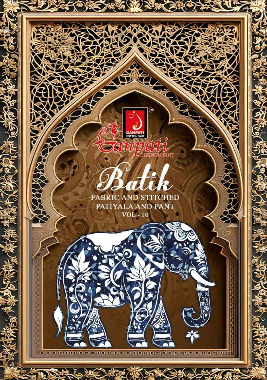 GANPATI BATIK VOL-10 HEAVY LAWN COTTON PRINTED DRESS MATERIAL AT WHOLESALE PRICE ( 15 PCS CATALOG )