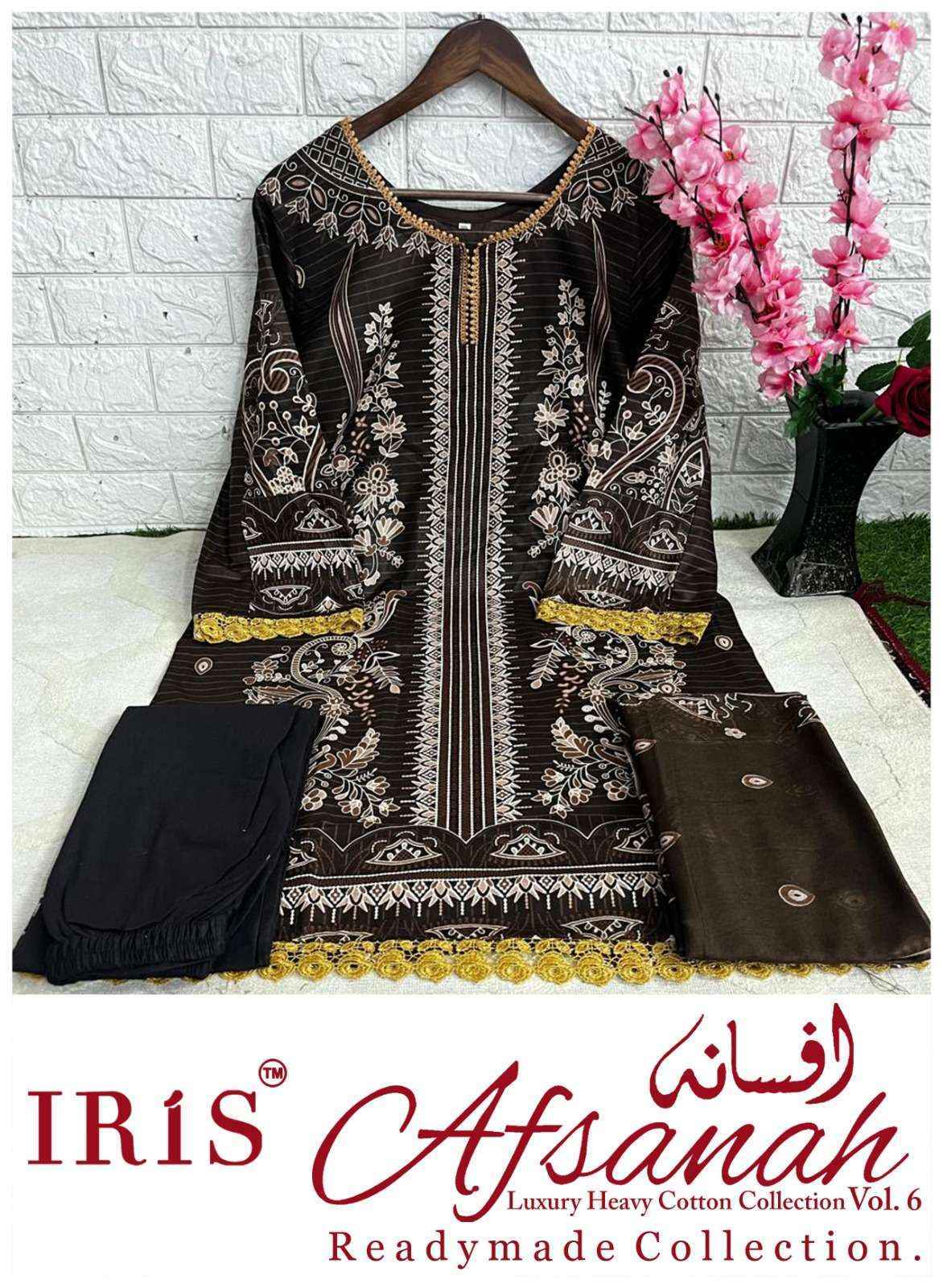 Iris Afsanah Vol 6 Readymade Cotton Pakistani Dress Material ( 10 pcs Catalogue )