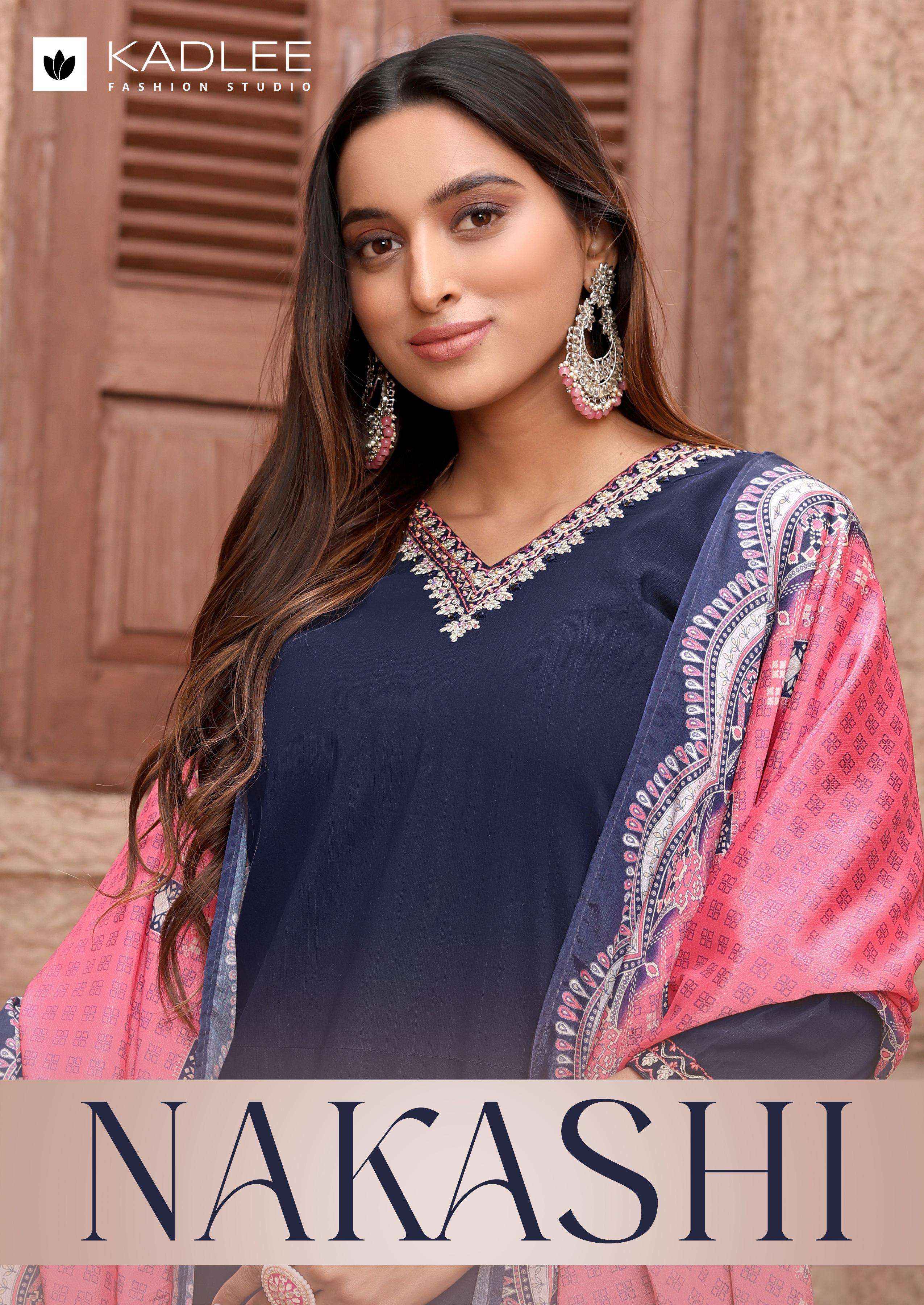 KADLEE FASHION NAKASHI COTTON FANCY WORKS LADIES KURTI COMBO SET ( 4 PCS CATALOG )