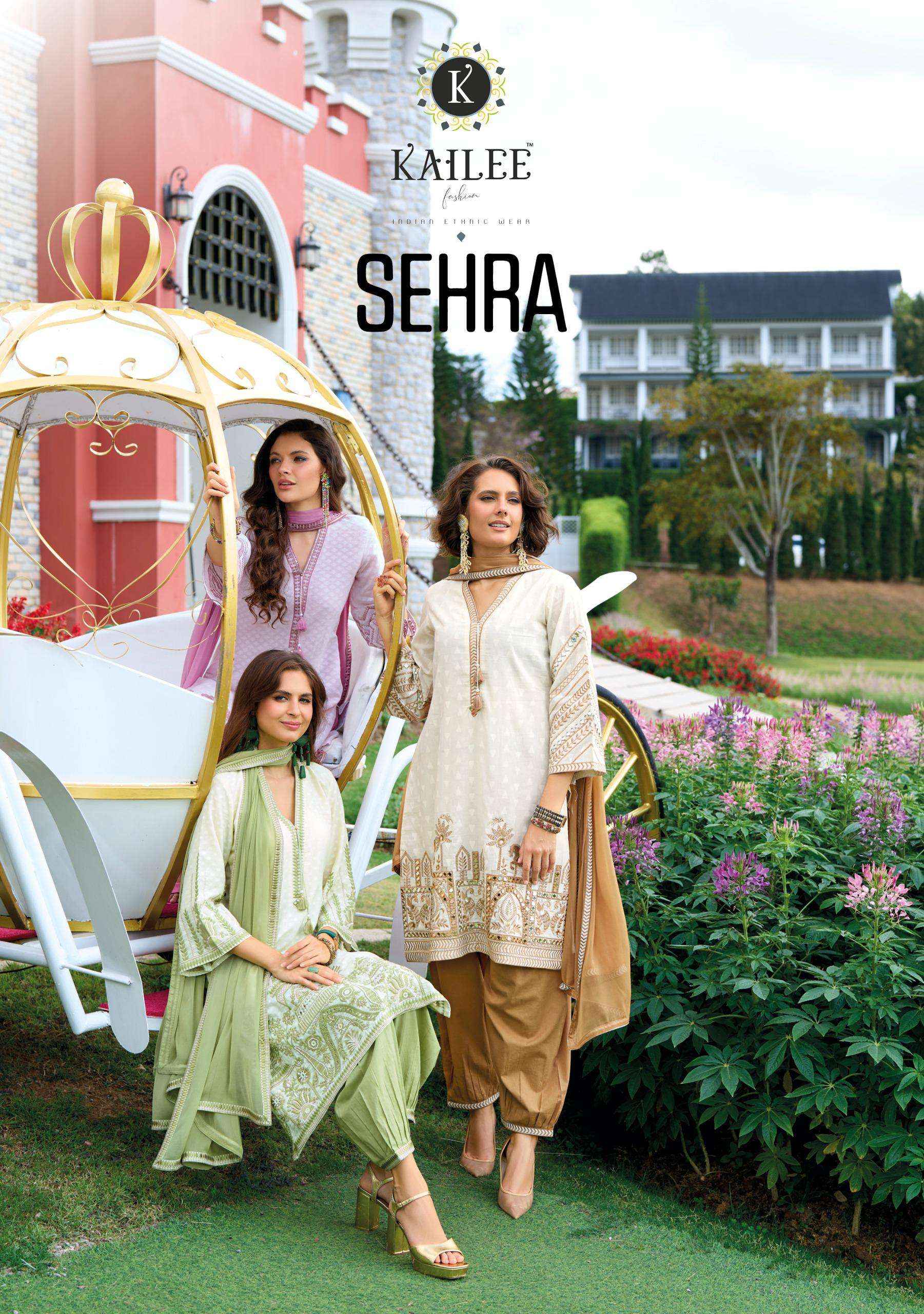KAILEE FASHION SEHRA COTTON BEAUTIFUL DESIGNER LOOK LADIES SUIT ( 3 PCS CATALOGUE )