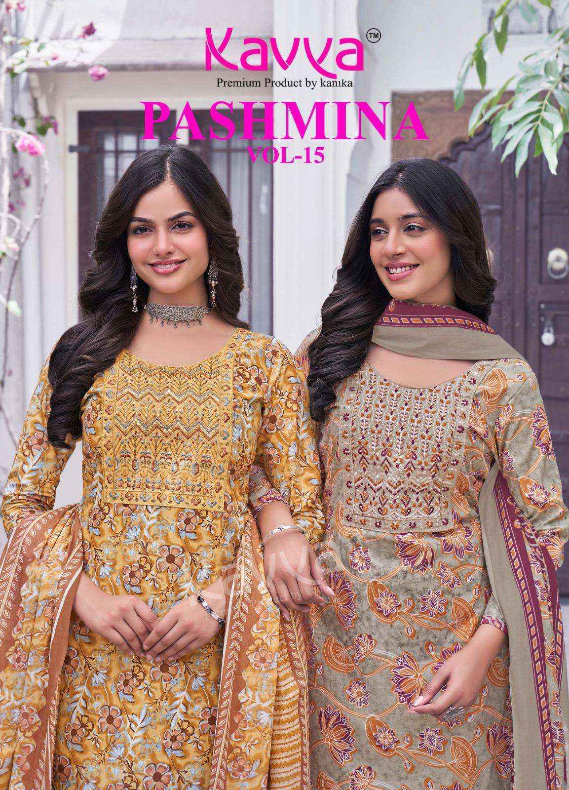 Kavya Pashmina Vol 15 Cotton Kurti Combo Set Wholesale Rate ( 10 Pcs Catalog )