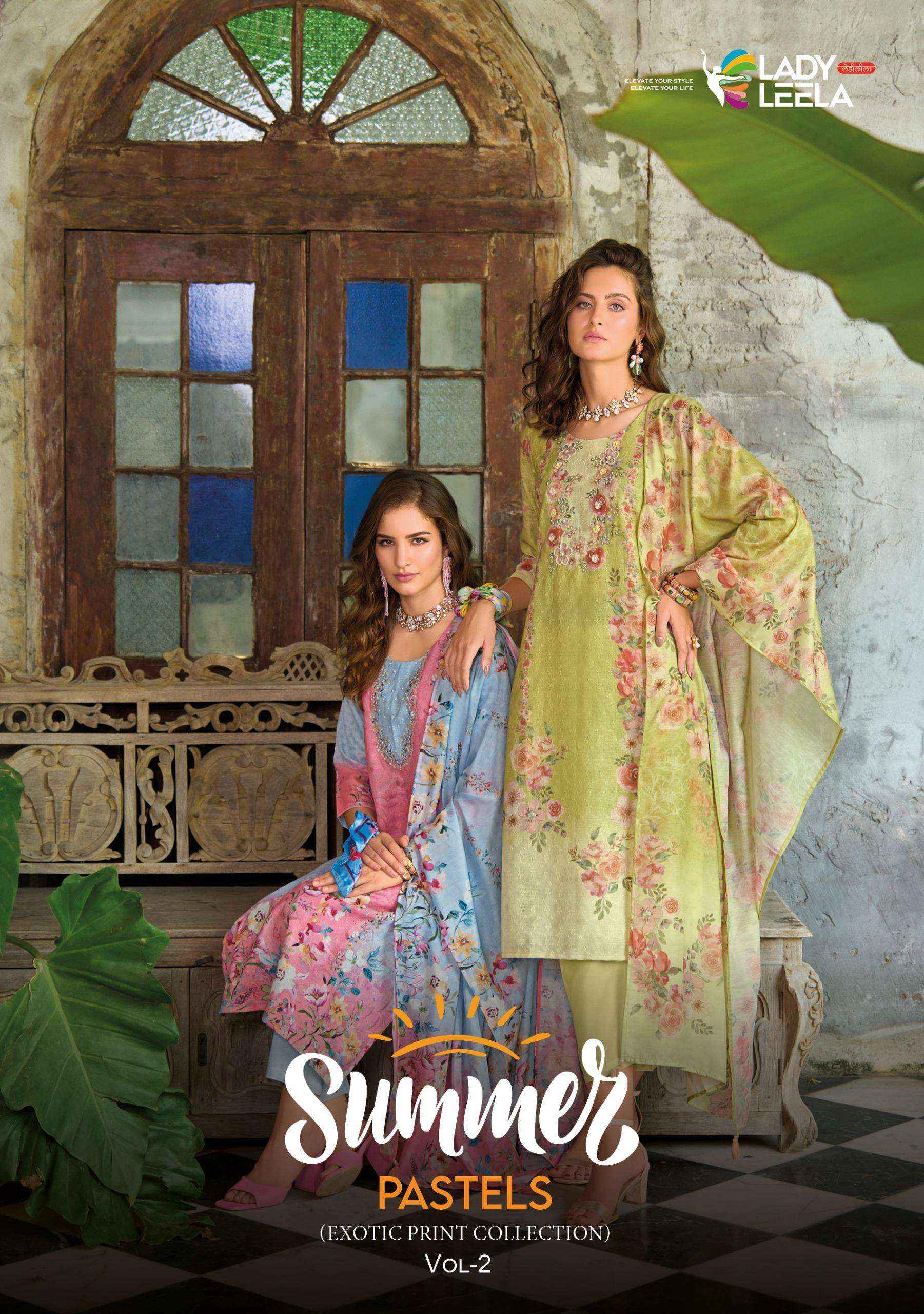 LADY LEELA SUMMER PASTELS VOL 2 LINEN COTTON READYMADE SUITS ( 6 PCS CATALOG )