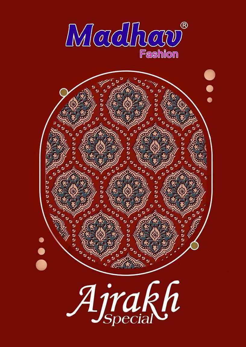 Madhav Fashion Ajrakh Special Cotton Dress Material Wholesale Textile Market (  5 pcs Catalogue )