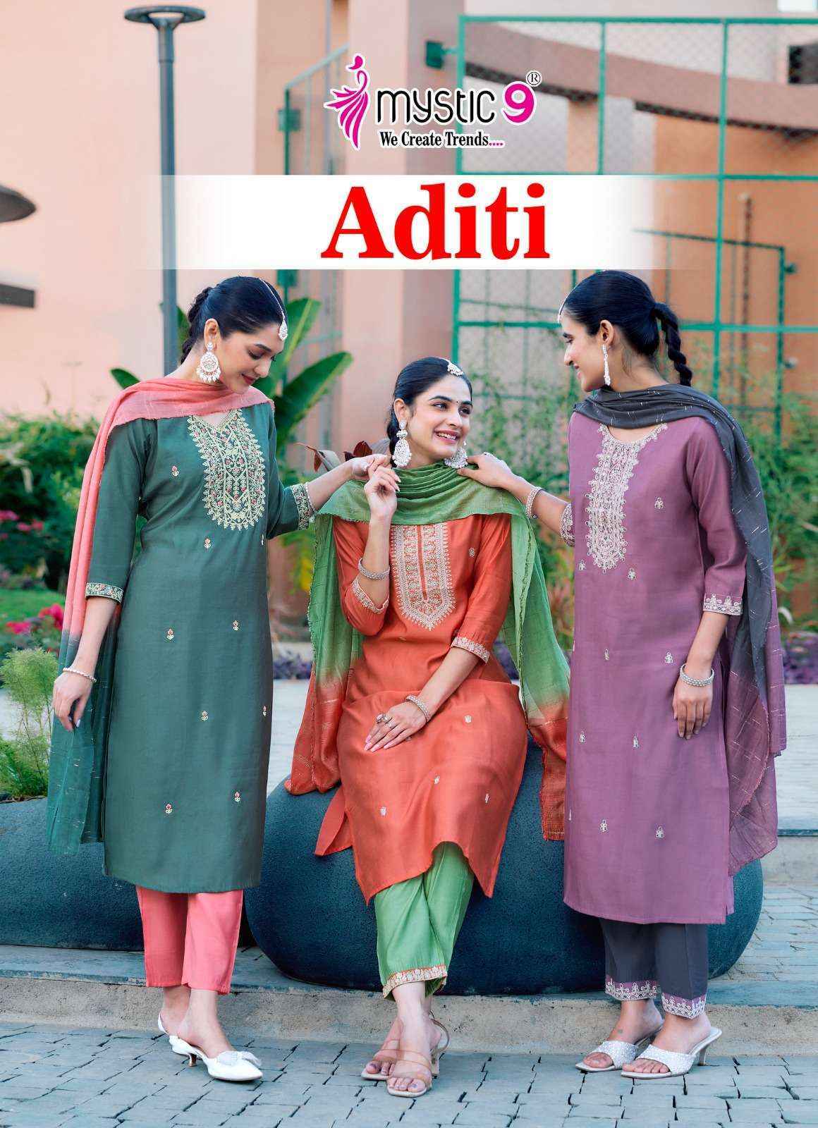 Mystic 9 Aditi Vol 1 Roman Silk Readymade Suit Wholesale Price ( 8 Pcs Catalog )