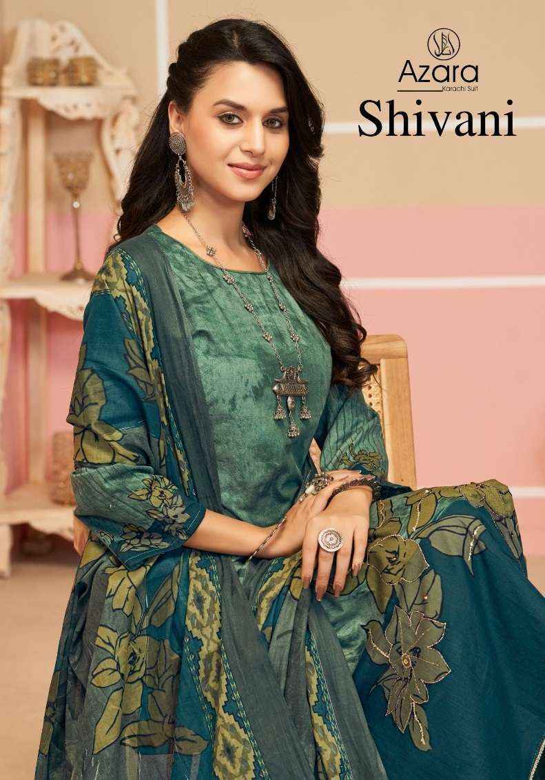 Radhika Fashion Azara shivani Lawn Cotton Dress Material Wholesale surat ( 3 pcs Catalogue )