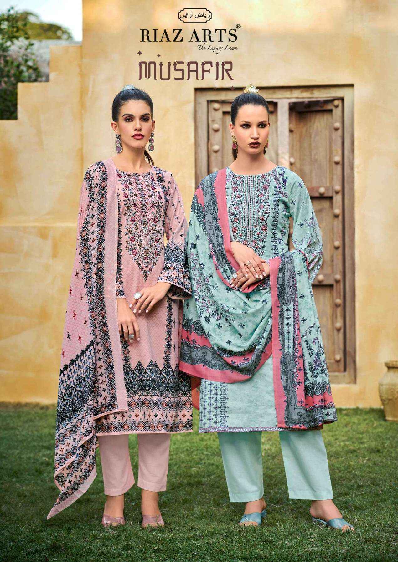 Riaz Arts Musafir Vol 25 Lawn Cotton Dress Material - Surat Market Wholesale ( 6 pcs Catalogue )