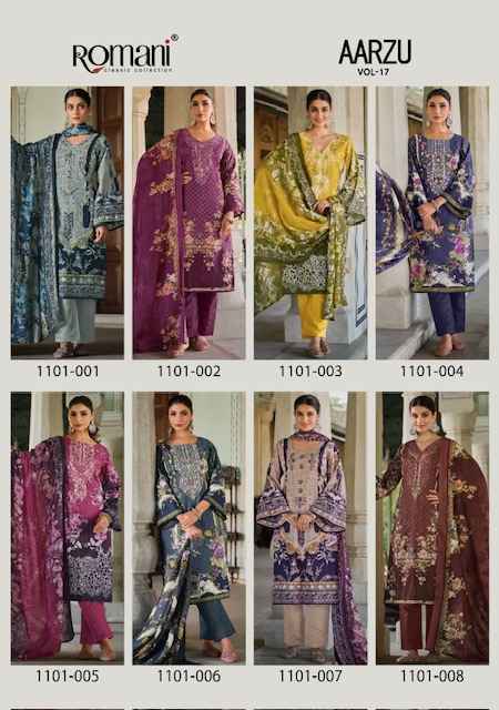 Romani Aarzu Vol 17 Cotton Dress Material - Wholesale Factory Surat ( 8 pcs Catalogue )