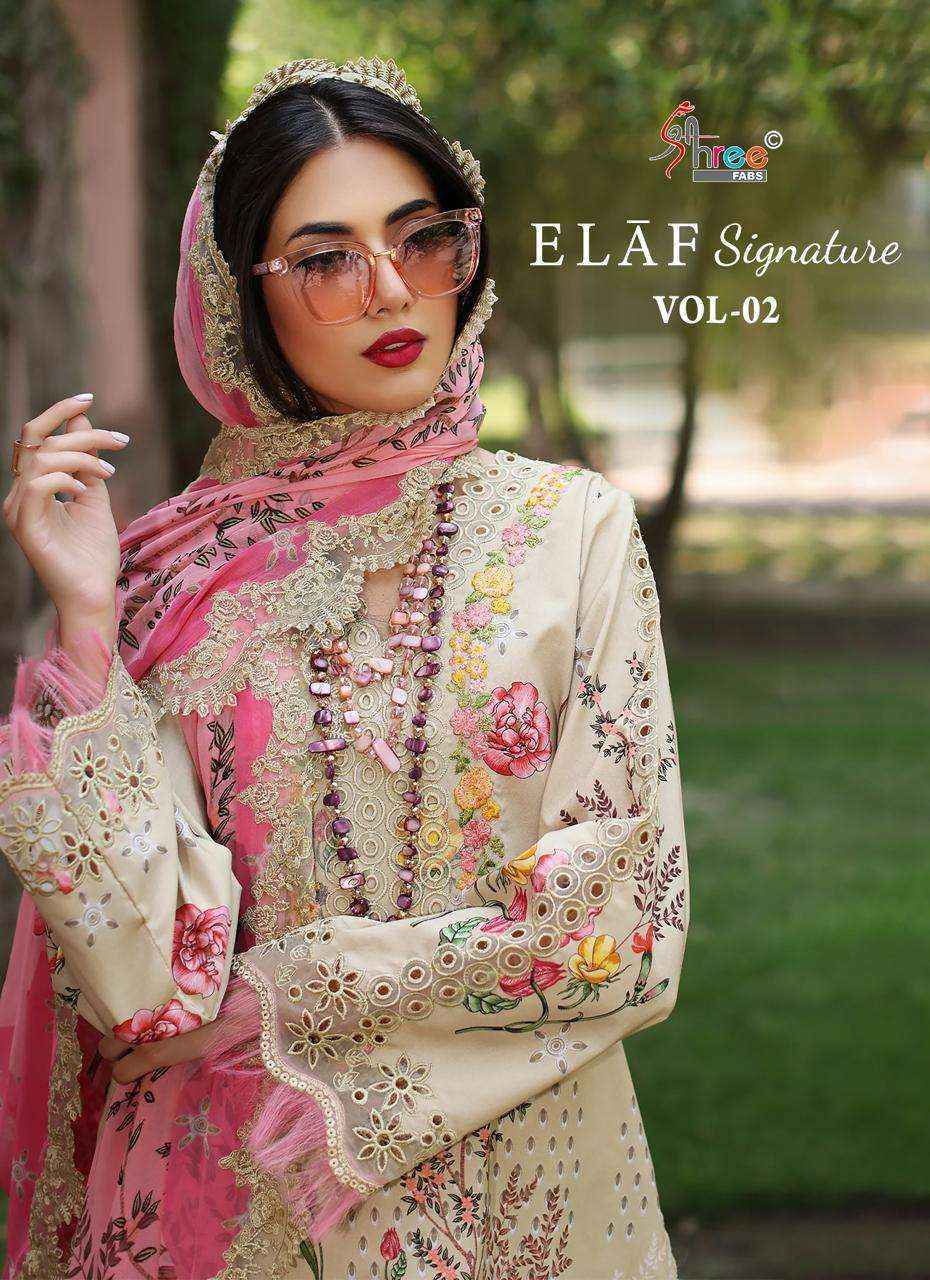 Shree Fabs Elaf Signature Vol 2 Lawn Cotton Salwar Kameez Wholesale Rate ( 6 Pcs Catalog )